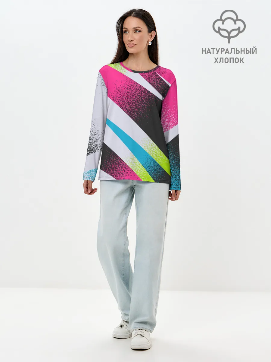 Лонгслив женский. Хлопок / Sport style: Линии