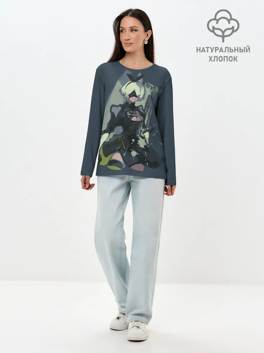 Лонгслив женский. Хлопок / nier automata