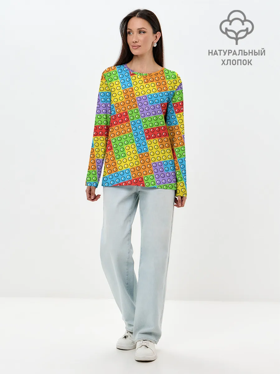 Лонгслив женский. Хлопок / POP IT / SIMPLE DIMPLE