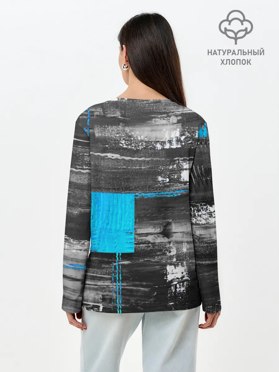Лонгслив женский. Хлопок / Абстракция