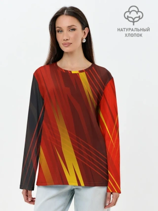 Лонгслив женский. Хлопок / Red sport style