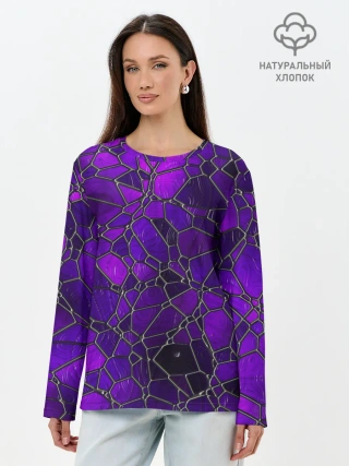 Лонгслив женский. Хлопок / Стеклянная мозайка