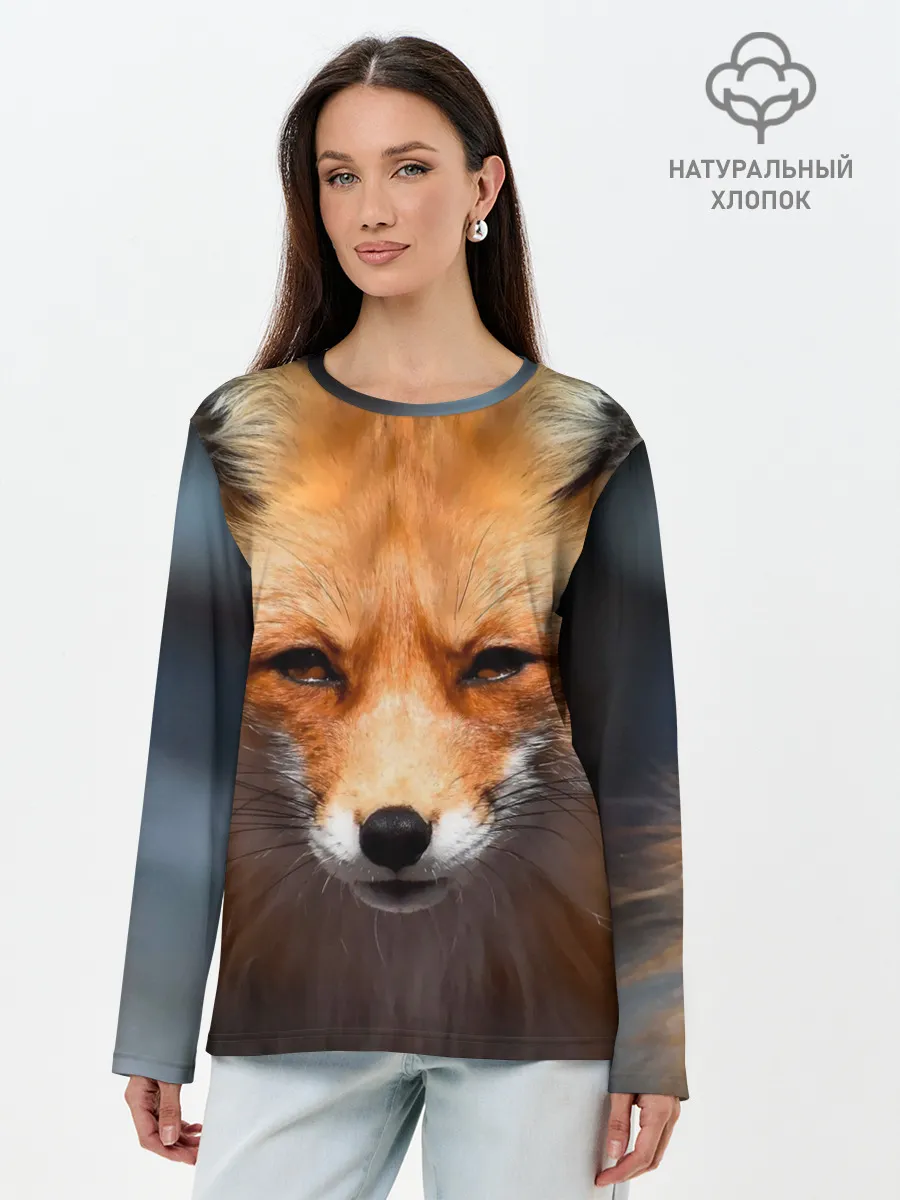 Лонгслив женский. Хлопок / Хитрая лисица