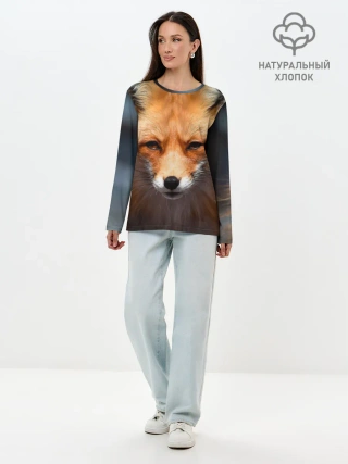 Лонгслив женский. Хлопок / Хитрая лисица