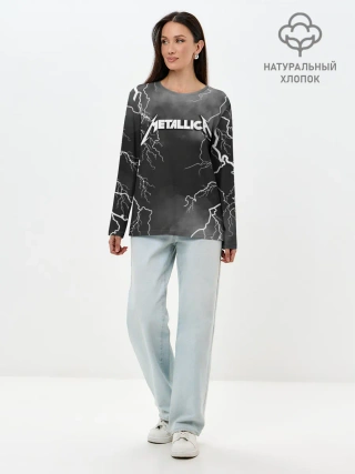 Лонгслив женский. Хлопок / METALLICA РАЗРЯД МОЛНИИ