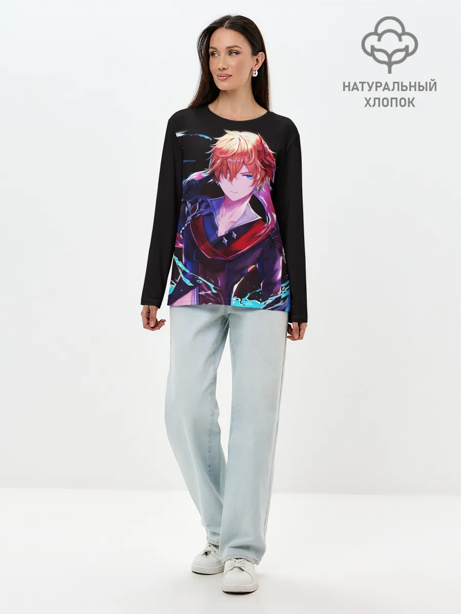 Лонгслив женский. Хлопок / ТАРТАЛЬЯ - ИГРА GENSHIN IMPACT
