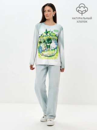 Лонгслив женский. Хлопок / Аста и Юно малыши Чёрный клевер