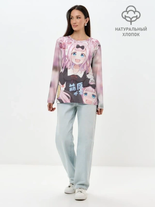 Лонгслив женский. Хлопок / Chika-Fujiwara