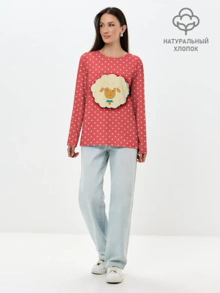 Лонгслив женский. Хлопок / Овечка