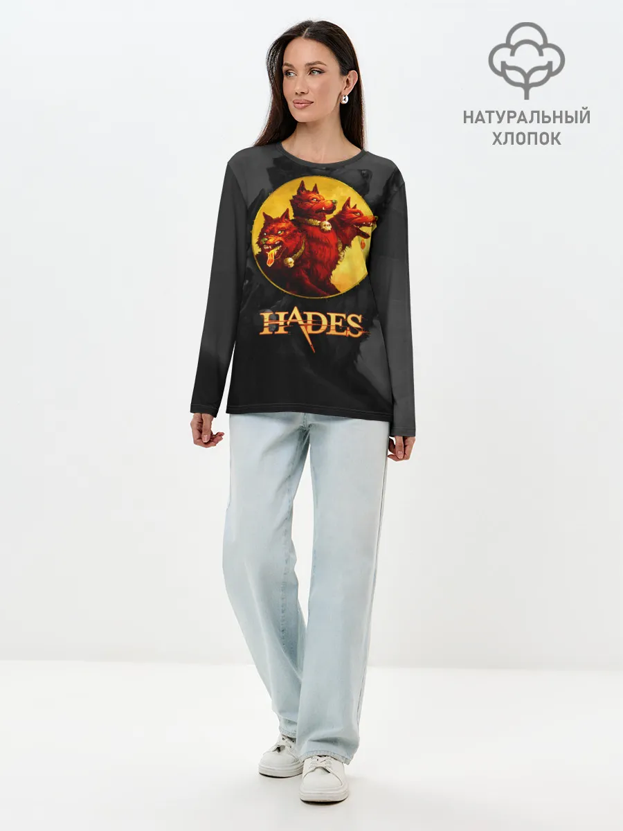 Лонгслив женский. Хлопок / Hades wolf