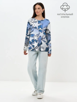 Лонгслив женский. Хлопок / Магические звезды