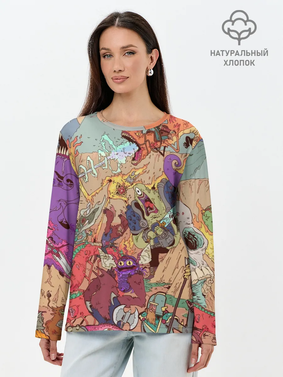 Лонгслив женский. Хлопок / MONSTER WAR | СЮРРЕАЛИЗМ