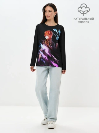 Лонгслив женский. Хлопок / ТАРТАЛЬЯ - GENSHIN IMPACT NEON