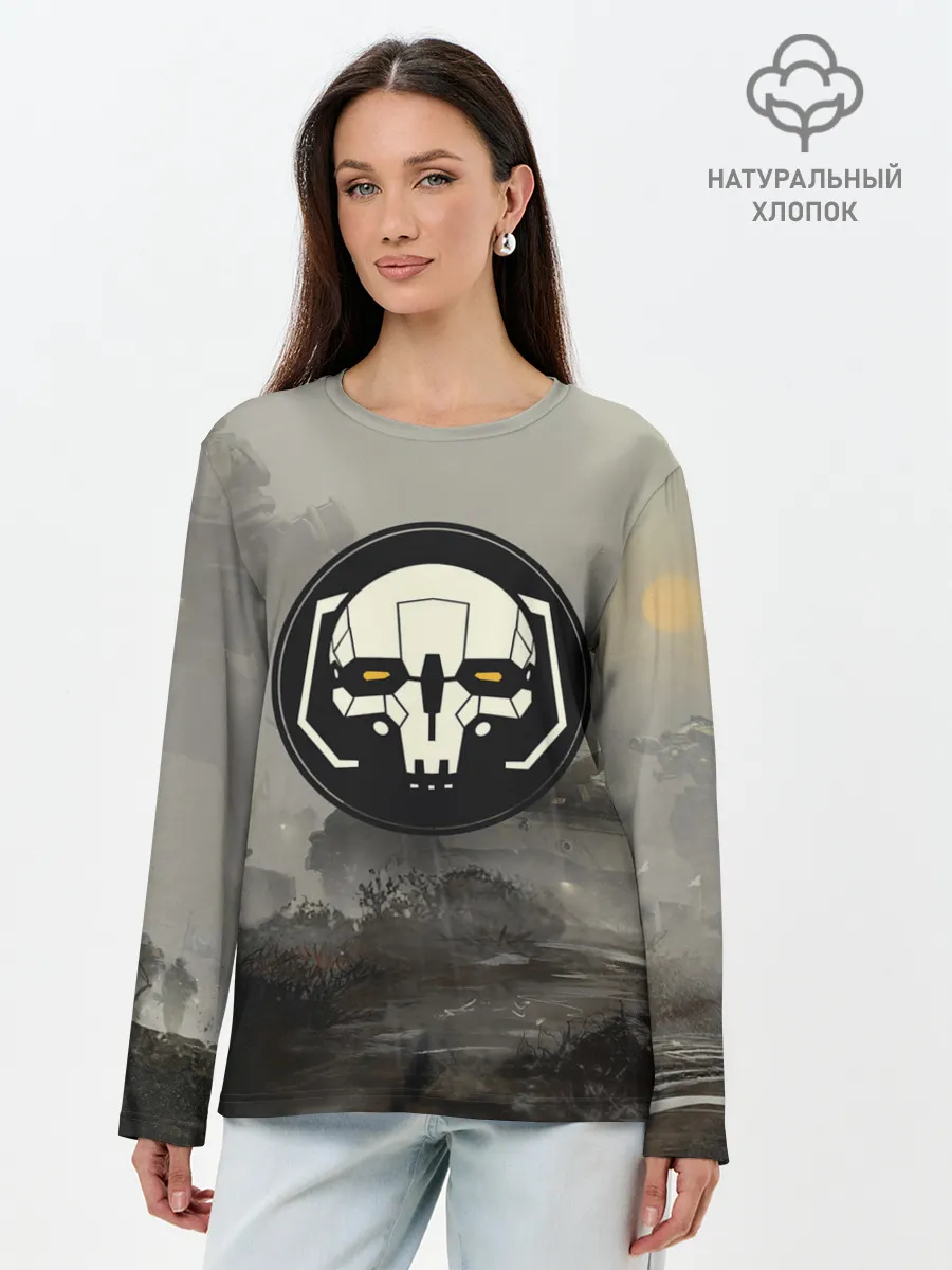 Лонгслив женский. Хлопок / SkulMech