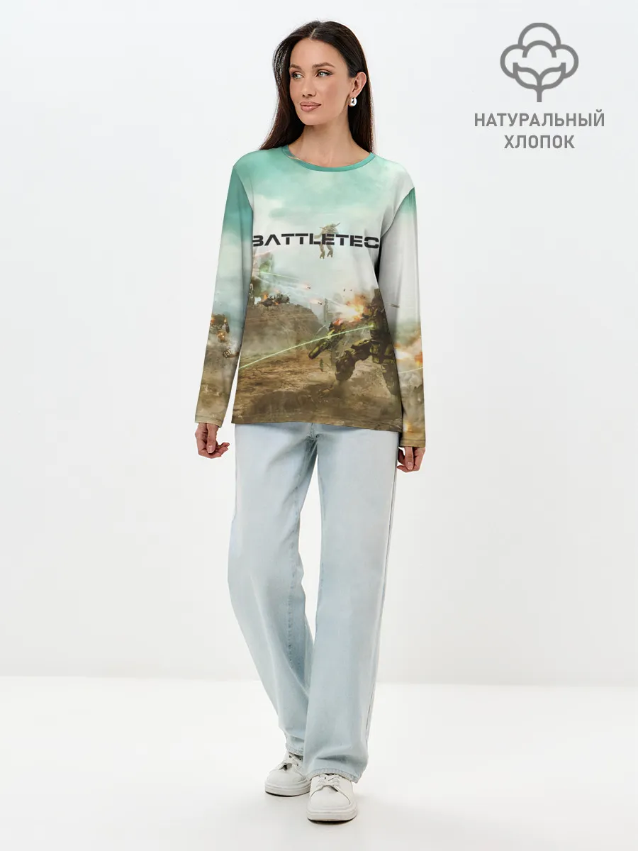 Лонгслив женский. Хлопок / Битва мехов
