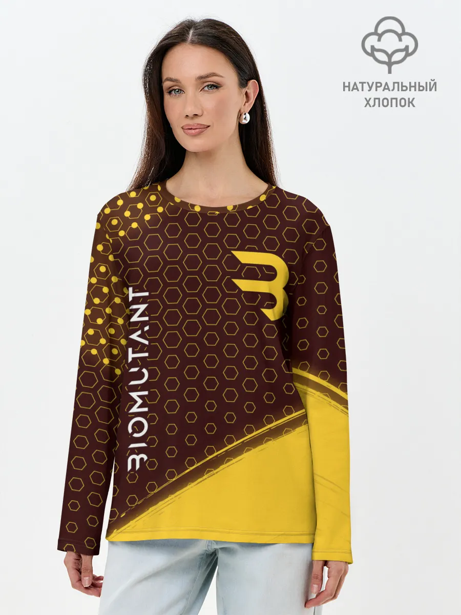 Лонгслив женский. Хлопок / Биомутант - Краска