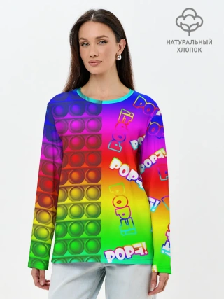 Лонгслив женский. Хлопок / POP it!