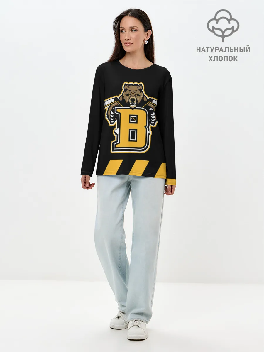Лонгслив женский. Хлопок / BOSTON BRUINS