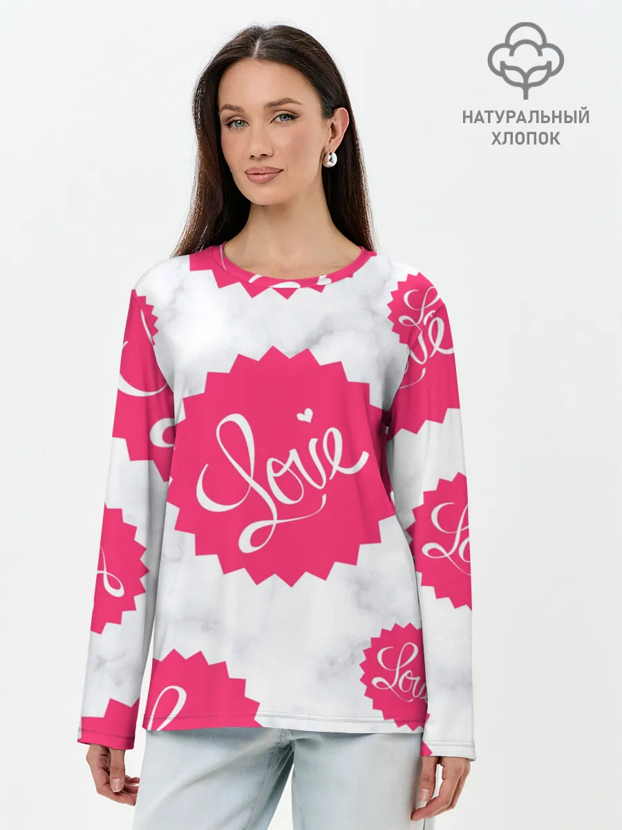 Лонгслив женский. Хлопок / Feel Love