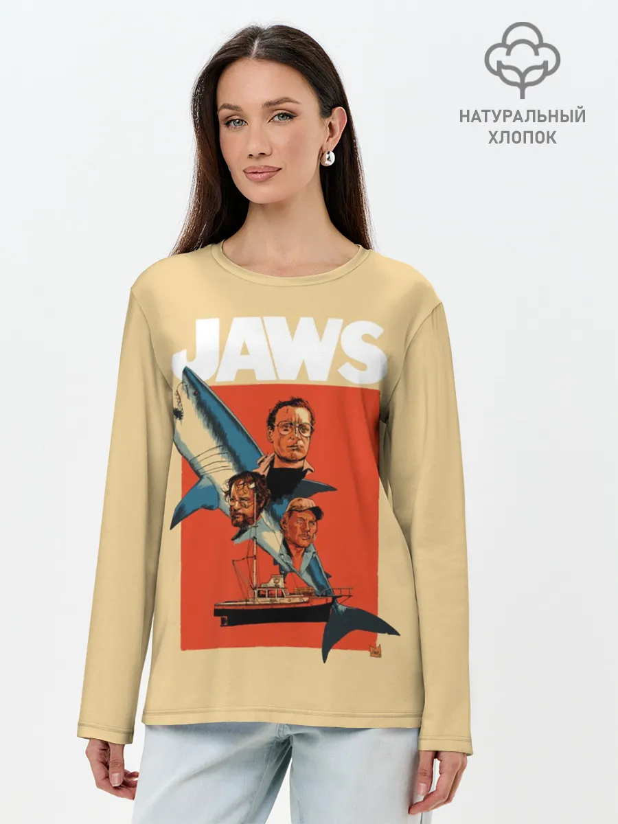 Лонгслив женский. Хлопок / Челюсти