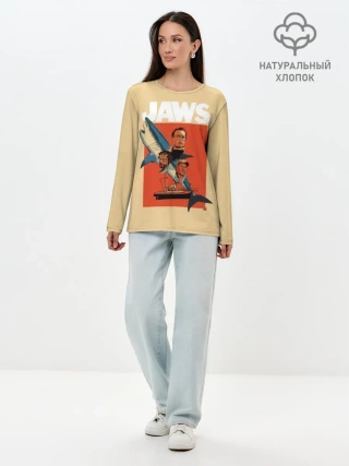 Лонгслив женский. Хлопок / Челюсти