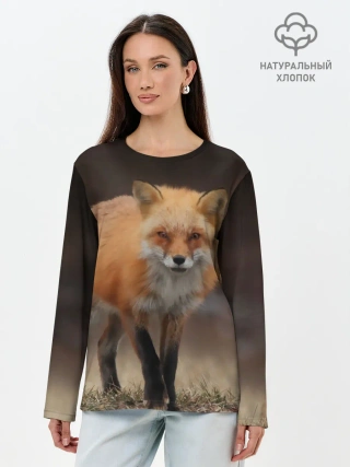 Лонгслив женский. Хлопок / Хитрая лисица