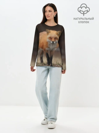 Лонгслив женский. Хлопок / Хитрая лисица