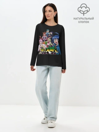 Лонгслив женский. Хлопок / Welcome to demon school! Iruma