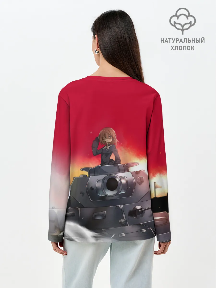 Лонгслив женский. Хлопок / Girls und Panzer | Девушки и танки