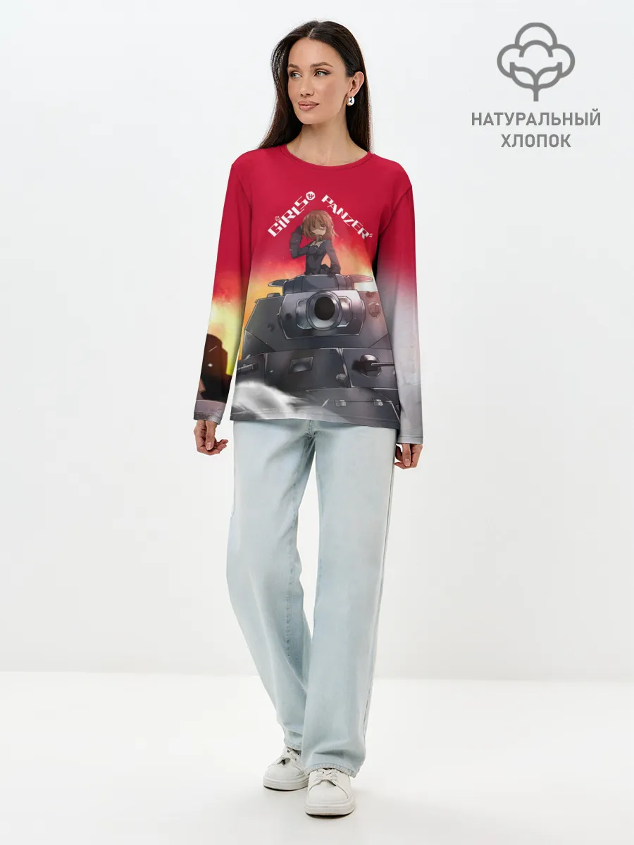 Лонгслив женский. Хлопок / Girls und Panzer | Девушки и танки