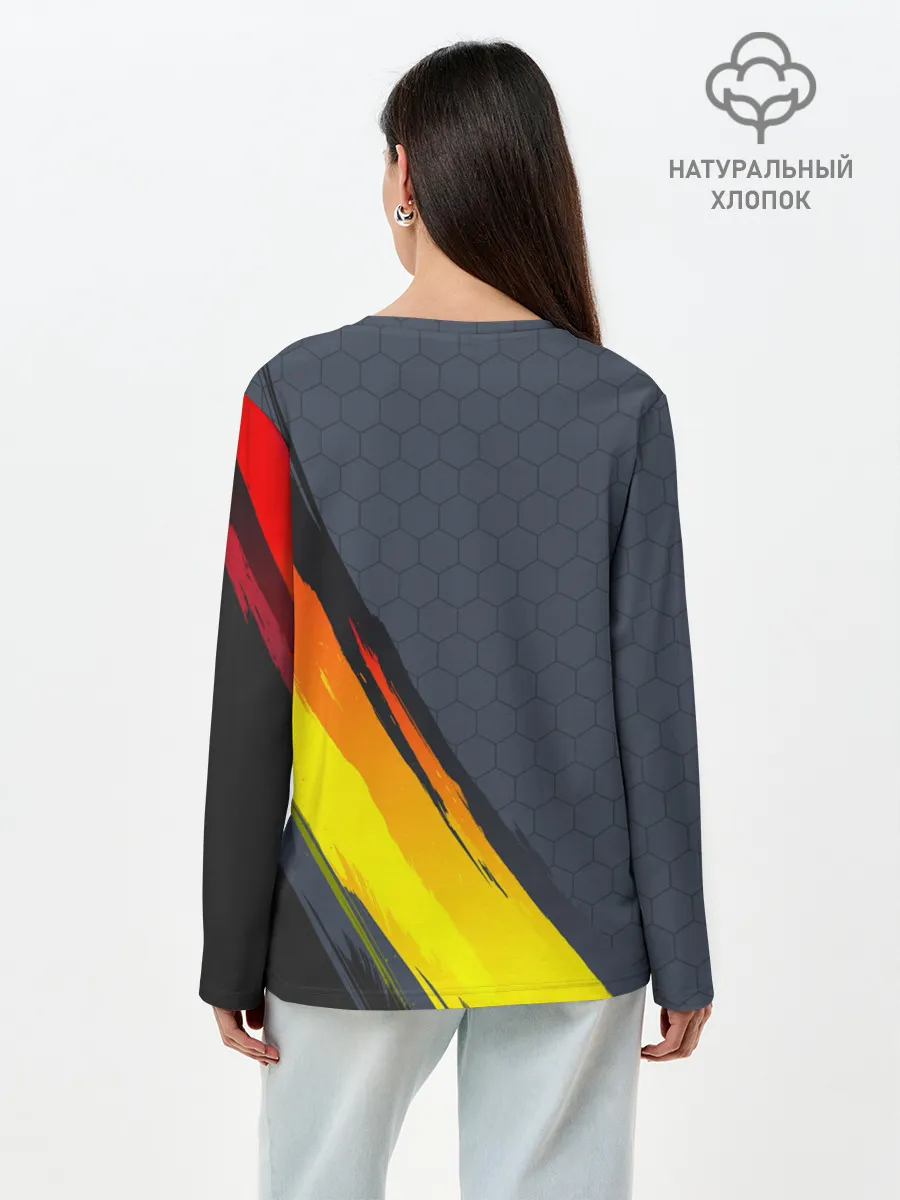 Лонгслив женский. Хлопок / Gray Yellow Style
