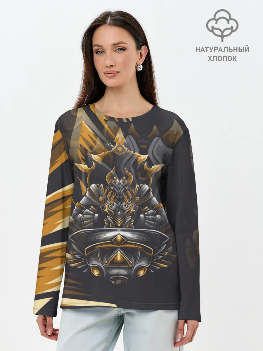 Лонгслив женский. Хлопок / Монстр