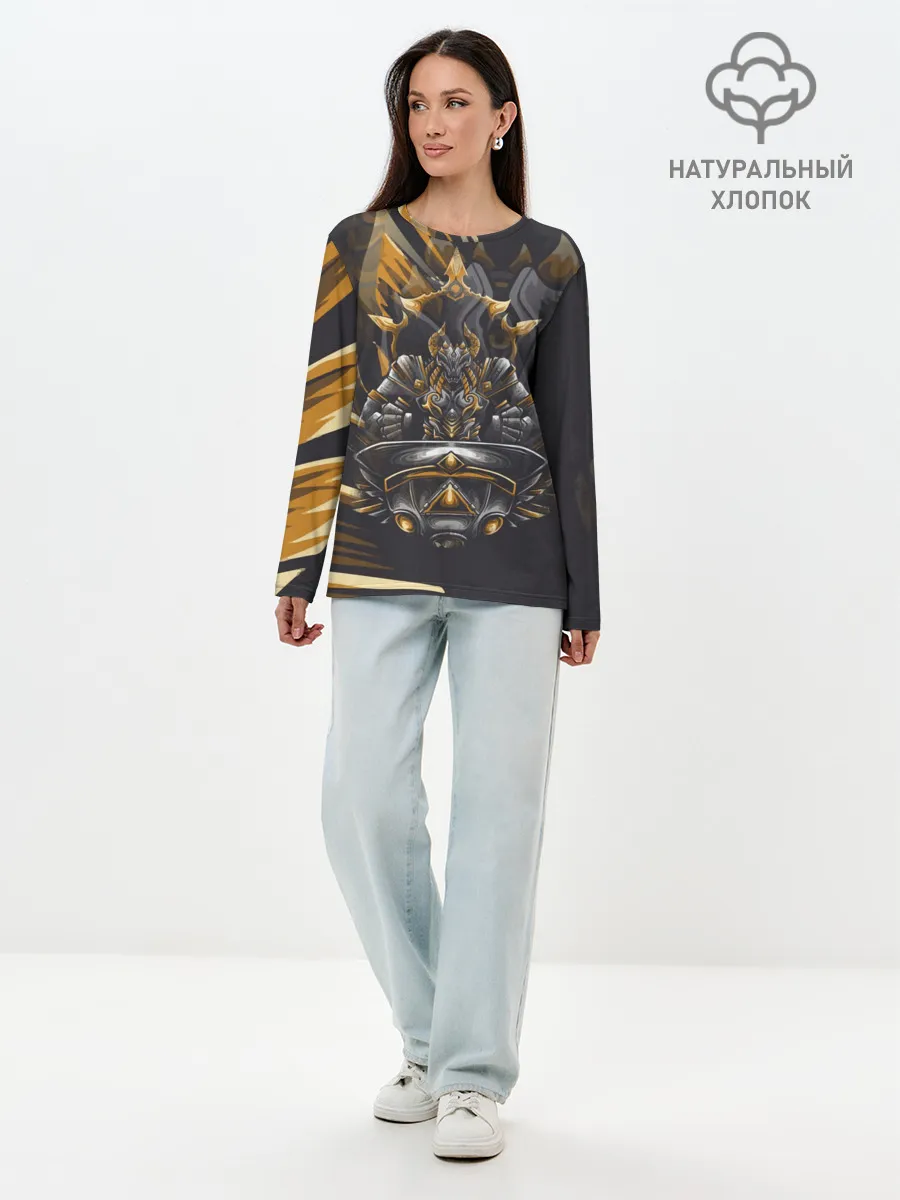 Лонгслив женский. Хлопок / Монстр