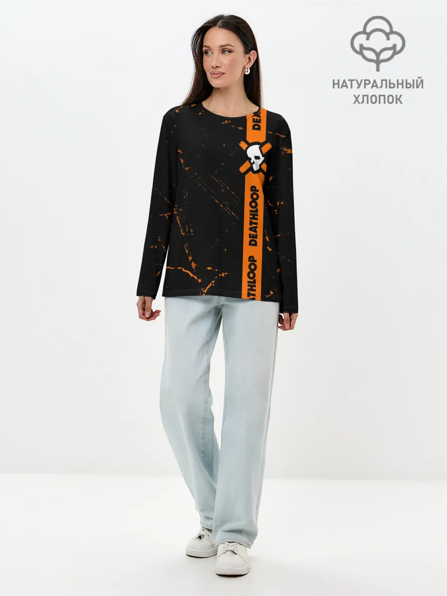 Лонгслив женский. Хлопок / Deathloop - Grunge