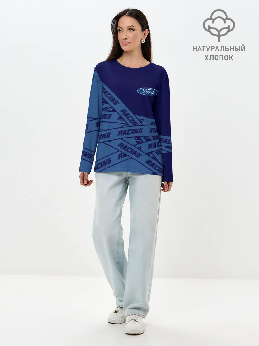 Лонгслив женский. Хлопок / Форд - Racing