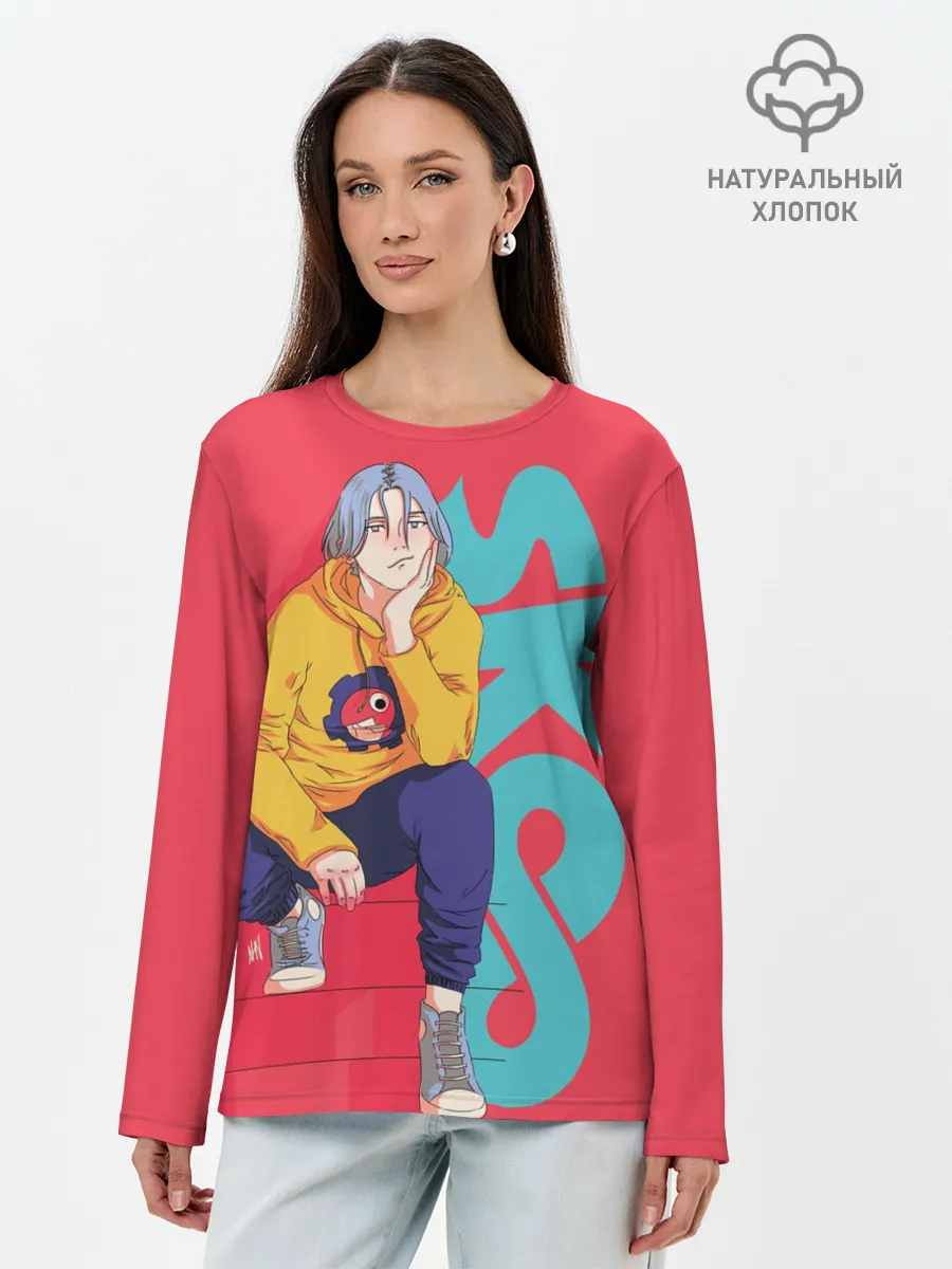 Лонгслив женский. Хлопок / SK8 the Infinity Langa