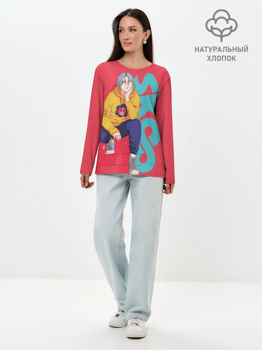 Лонгслив женский. Хлопок / SK8 the Infinity Langa