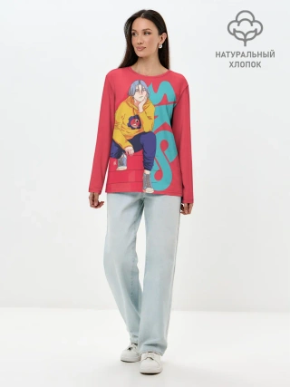 Лонгслив женский. Хлопок / SK8 the Infinity Langa