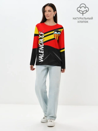 Лонгслив женский. Хлопок / FC VALENCIA / ФК ВАЛЕНСИЯ