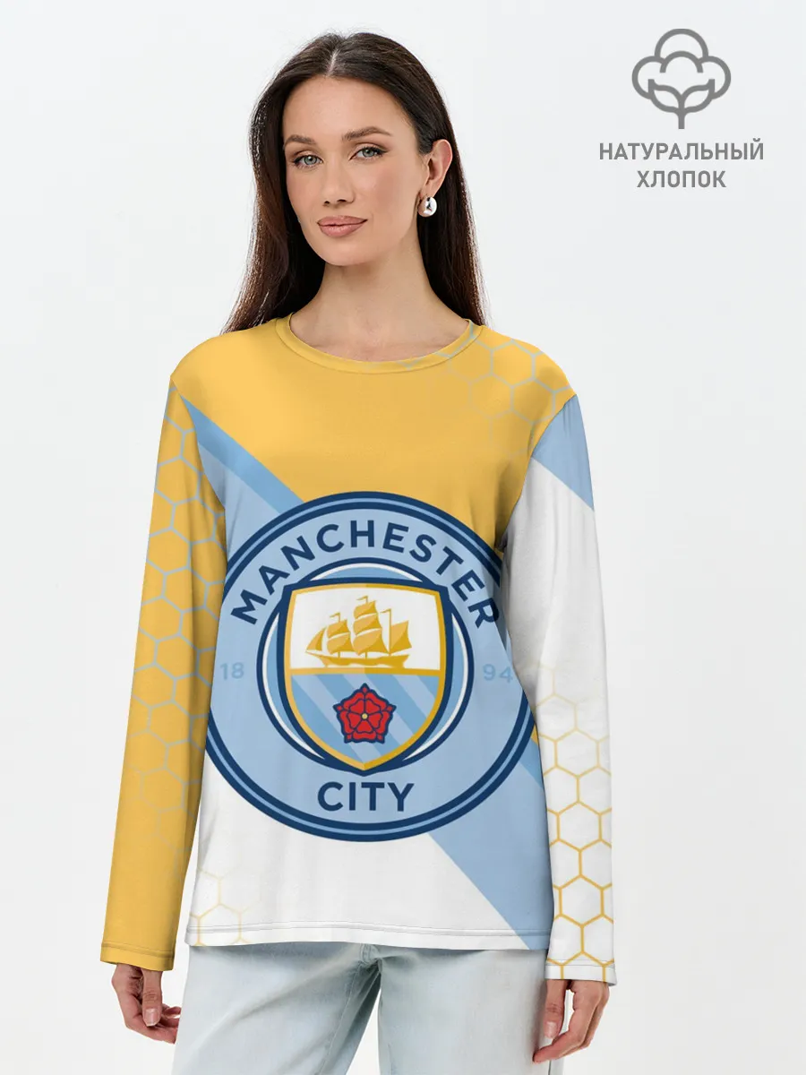 Лонгслив женский. Хлопок / MANCHESTER CITY / МАНЧЕСТЕР