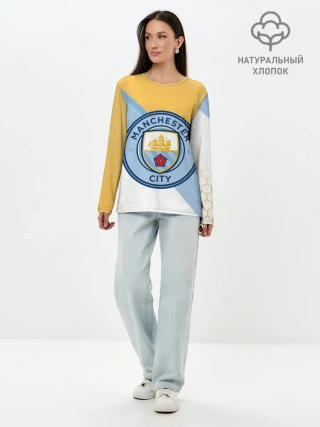 Лонгслив женский. Хлопок / MANCHESTER CITY / МАНЧЕСТЕР