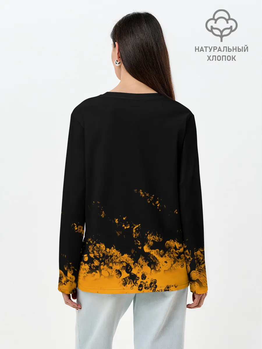 Лонгслив женский. Хлопок / Аста с мечом Чёрный клевер