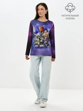 Лонгслив женский. Хлопок / Чёрный Клевер персонажи