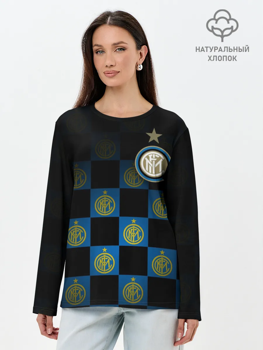 Лонгслив женский. Хлопок / ИНТЕР МИЛАН / INTER MILAN