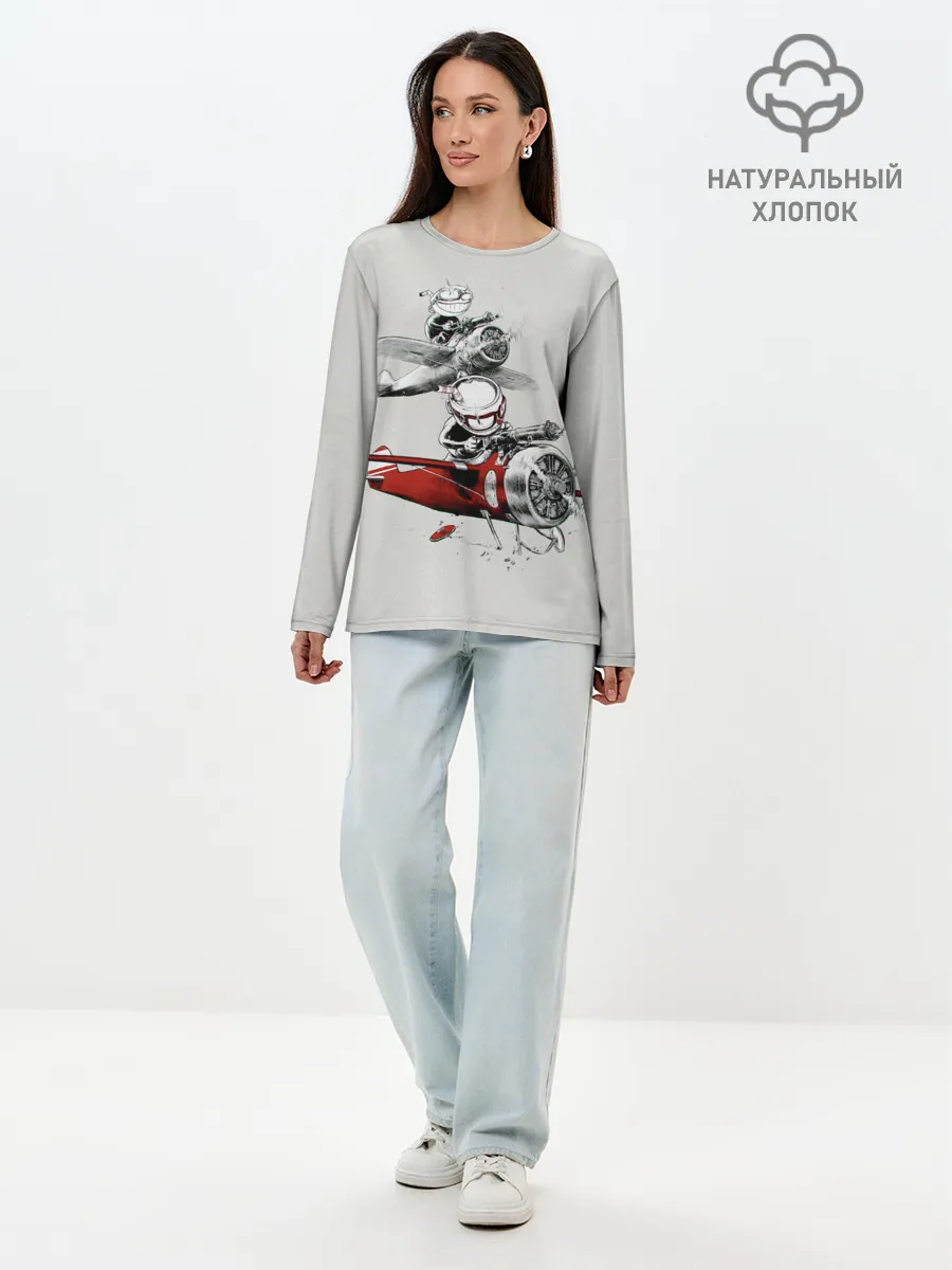 Лонгслив женский. Хлопок / Flying Cup