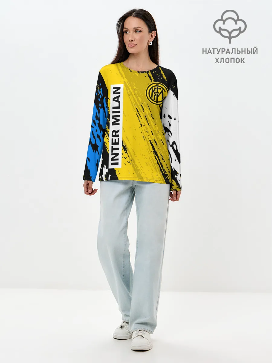 Лонгслив женский. Хлопок / ИНТЕР МИЛАН / INTER MILAN
