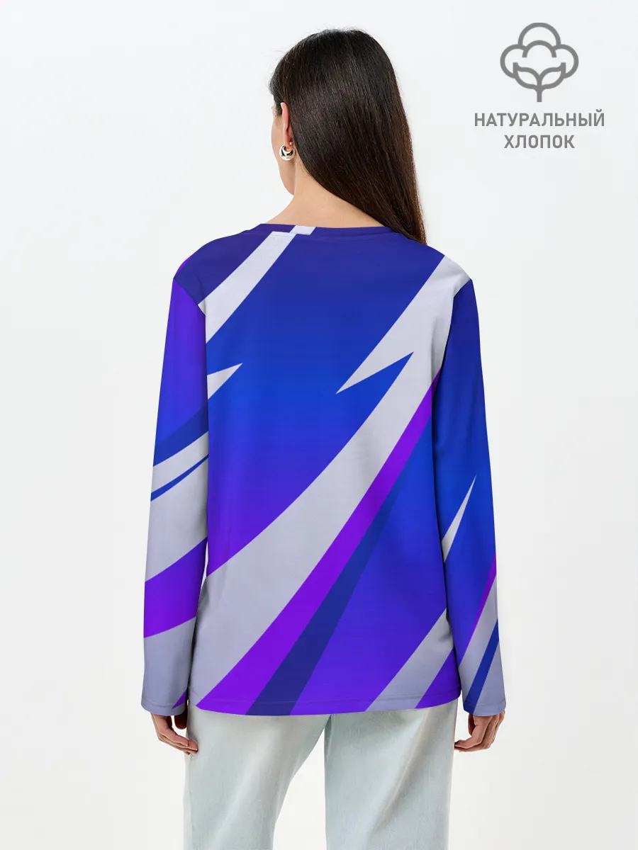 Лонгслив женский. Хлопок / SPORT STYLE BLUE