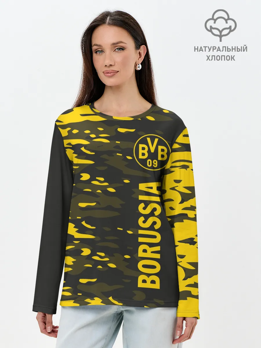 Лонгслив женский. Хлопок / ФК БОРУССИЯ / FC BORUSSIA