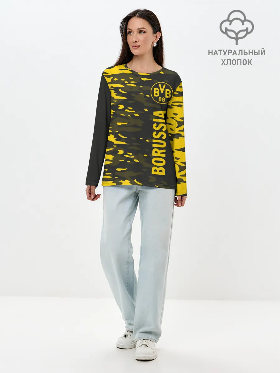 Лонгслив женский. Хлопок / ФК БОРУССИЯ / FC BORUSSIA