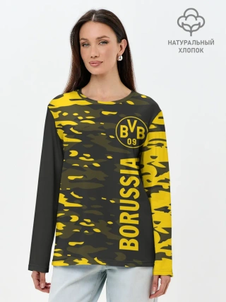 Лонгслив женский. Хлопок / ФК БОРУССИЯ / FC BORUSSIA